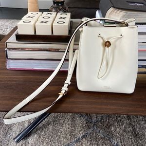 Ralph Lauren white leather bucket bag